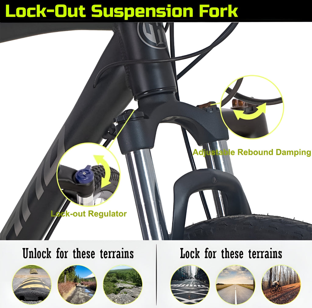 Hybrid bike sales with lockout suspension