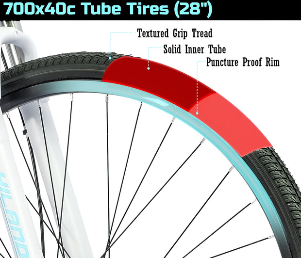 24-Speed 700c Hybrid Bike (Shimano Gear, Disc Brakes) - TEAL