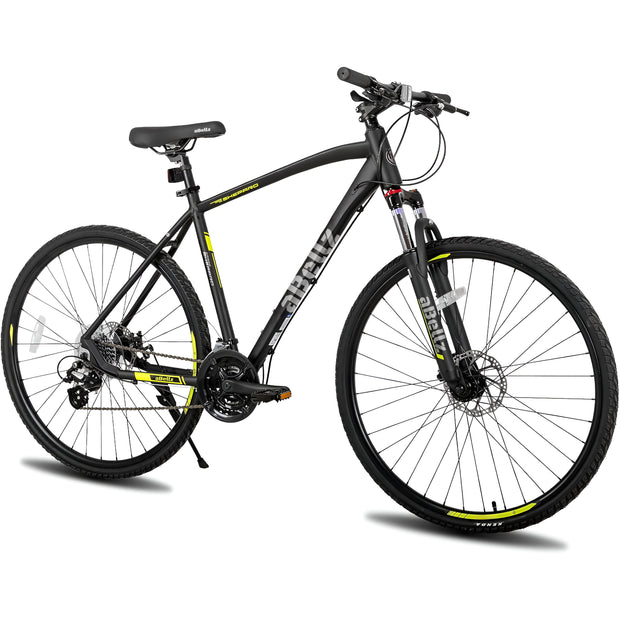 24-Speed 700c Hybrid Bike (Shimano Gear, Disc Brakes) - BLACK