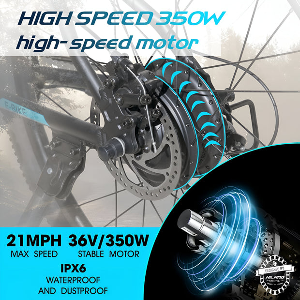 350W 26" Electric Bike - 374.4Wh Battery, 80 KM Range, 40 Km/H Top Speed