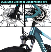 720Wh Battery, 350W Motor, 27.5" Electric Bike - Large 48V/15Ah (720Wh) Removable Battery (Max Range 115 Km), LCD Display, 32 Km/H Top Speed, 17" Aluminum Frame Mountain eBike