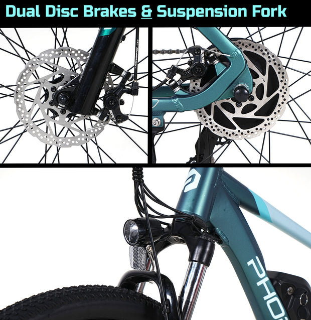 720Wh Battery, 350W Motor, 27.5" Electric Bike - Large 48V/15Ah (720Wh) Removable Battery (Max Range 115 Km), LCD Display, 32 Km/H Top Speed, 17" Aluminum Frame Mountain eBike