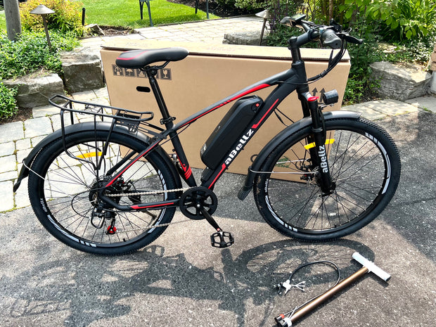 468Wh Battery, 350W Motor, 26" Electric Bike - 36V/13Ah Removable Battery (Max Range 95 Km), LCD Display, 32 Km/H Top Speed, 17" Aluminum Frame Mountain eBike (BLACK)