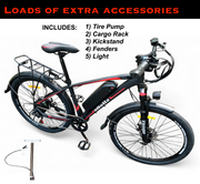 468Wh Battery, 350W Motor, 26" Electric Bike - 36V/13Ah Removable Battery (Max Range 95 Km), LCD Display, 32 Km/H Top Speed, 17" Aluminum Frame Mountain eBike (BLACK)