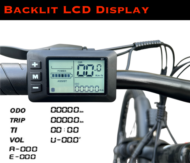 468Wh Battery, 350W Motor, 26" Electric Bike - 36V/13Ah Removable Battery (Max Range 95 Km), LCD Display, 32 Km/H Top Speed, 17" Aluminum Frame Mountain eBike (BLACK)
