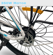 468Wh Battery, 350W Motor, 26" Electric Bike - 36V/13Ah Removable Battery (Max Range 95 Km), LCD Display, 32 Km/H Top Speed, 17" Aluminum Frame Mountain eBike (WHITE)