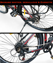 468Wh Battery, 350W Motor, 26" Electric Bike - 36V/13Ah Removable Battery (Max Range 95 Km), LCD Display, 32 Km/H Top Speed, 17" Aluminum Frame Mountain eBike (BLACK)
