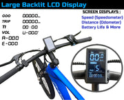 100 Km Range, 32 Km/H, 27.5" Electric Bike - LCD Display, 468Wh Battery (36V/13 Ah), 350W Motor, 19" Aluminum Frame